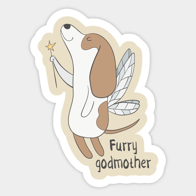 Furry Godmother Dog Dog Sticker TeePublic